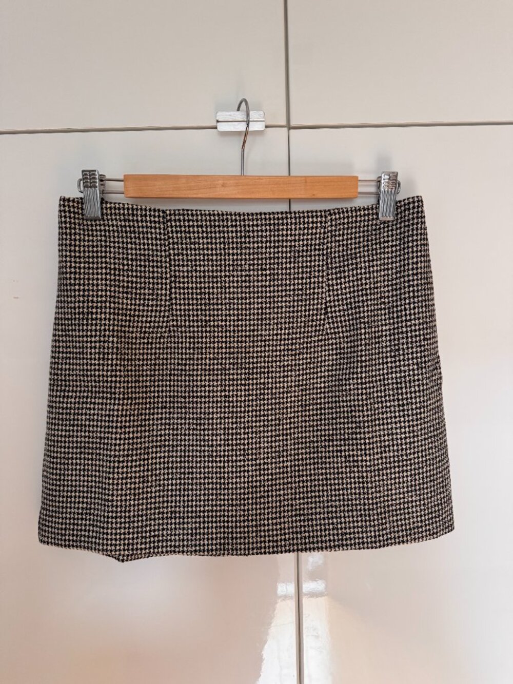 Mango Houndstooth straight mini-skirt, Size: 4 EU:36, NWOT